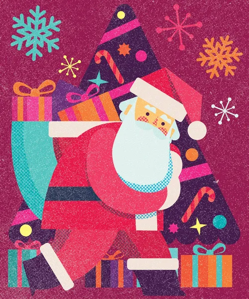 grafische Illustration des Weihnachtsmanns