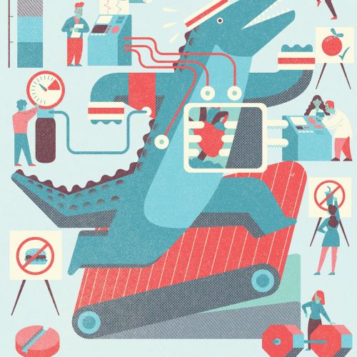 Editorial illustration on health initiatives
