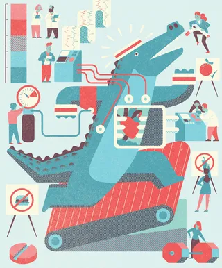 Editorial illustration on health initiatives