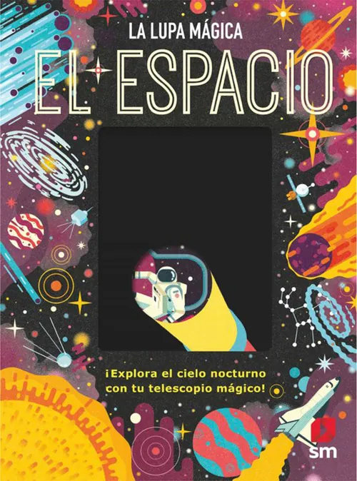 Farbenfrohes Kinderbuchcover mit Weltraummotiven von Donough O'Malley