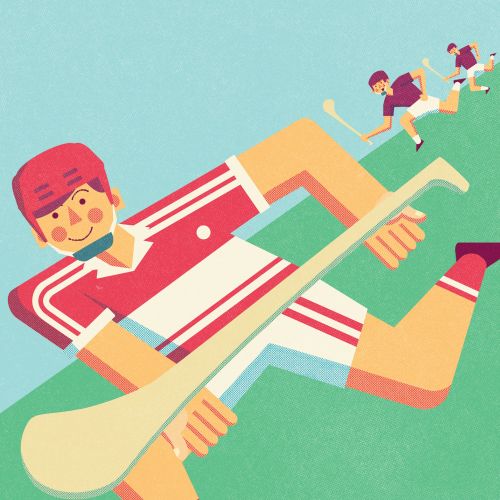 Hockey player cartoon for games book