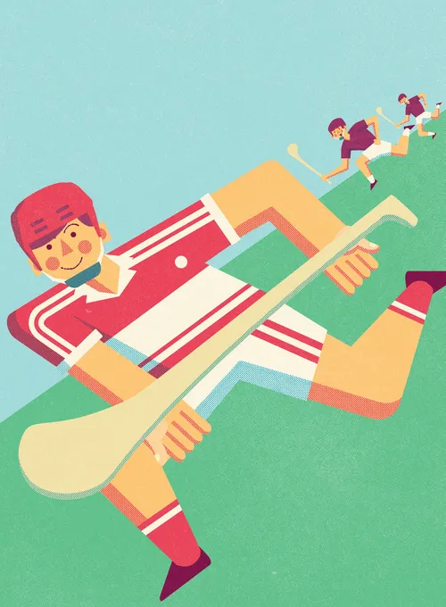 Hockeyspieler-Cartoon für Spielebuch