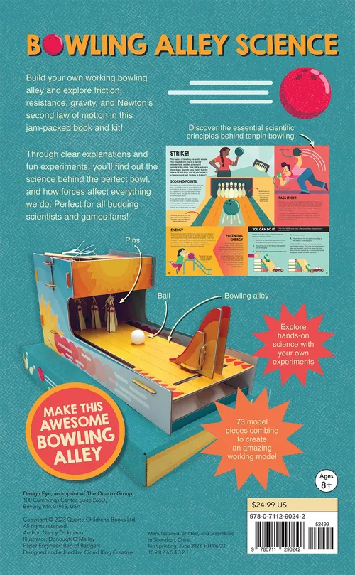 Illustration für das Cover eines Buches zum Thema „Wissenschaft in der Bowlingbahn“.