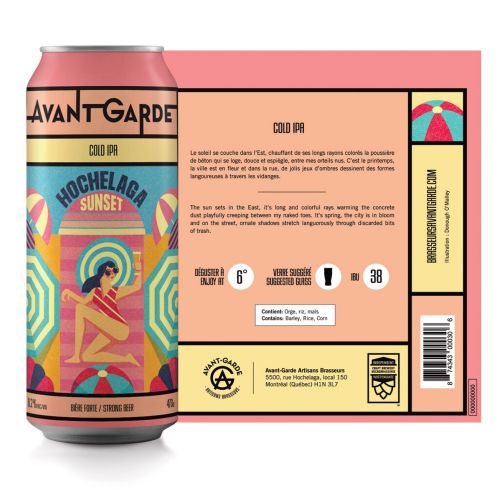 Hochelaga Sunset beer can design for Avant Garde brewery Canada