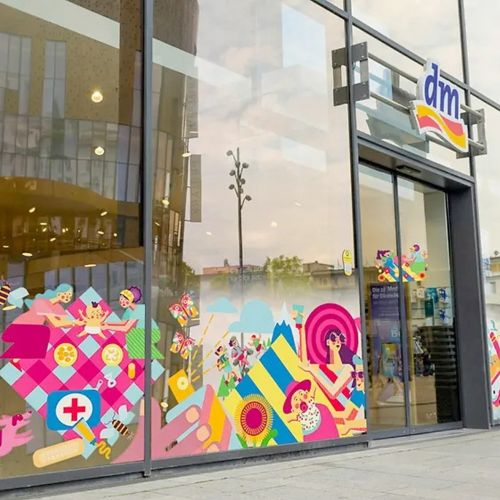 Family focused mural for DM Pharmacies