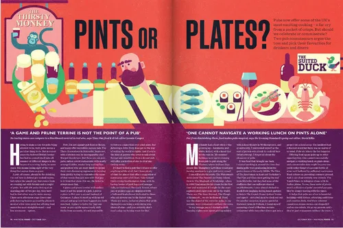 Leitartikel in der Rubrik „Pints ​​or Plates“ für das Waitrose-Food-Magazin