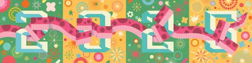 Werbeillustration zum chinesischen Neujahr im Jahr der Schlange