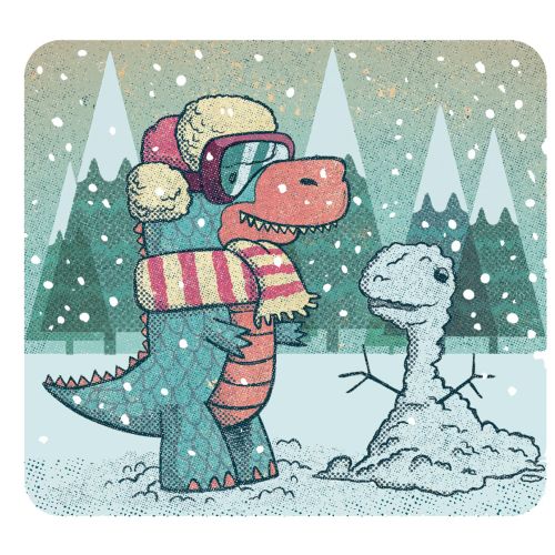 Dinosaur in snow
