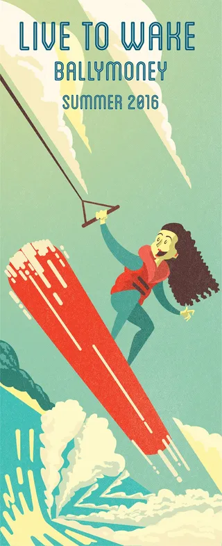 Wakeboarding illustration by Donough O'Malley