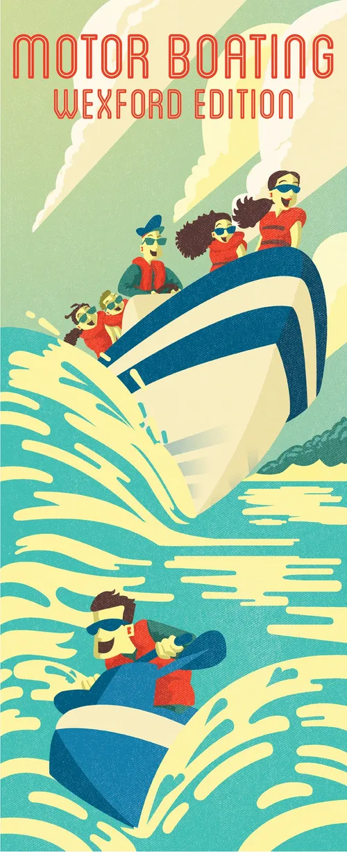 Fröhliche Menschen auf einem Schnellboot
...