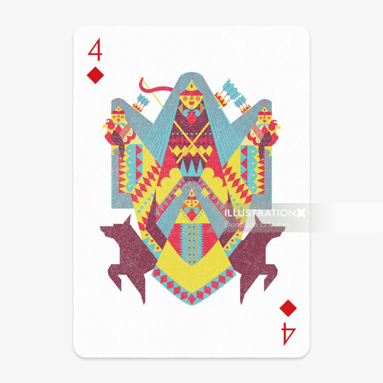 wilderness playing card illustration 