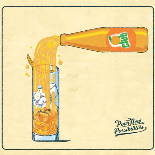 graphic illustration of orange juice bottle