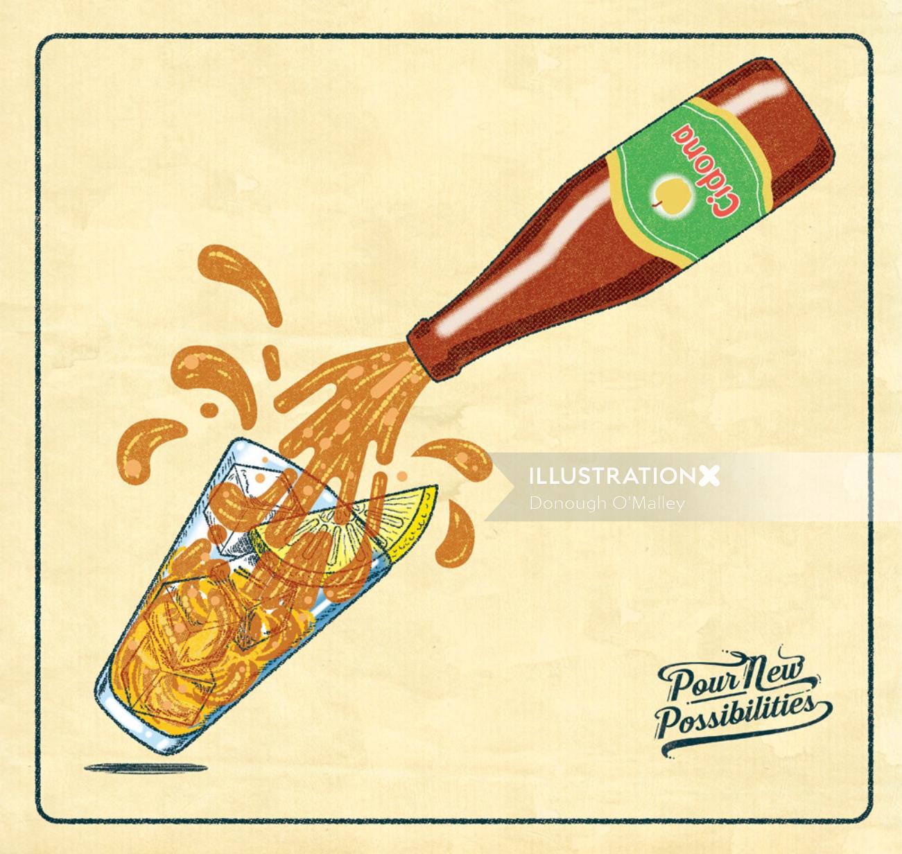 ドナ・オマリーによるビール瓶の絵