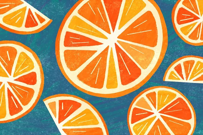 Line and colour orange illustration