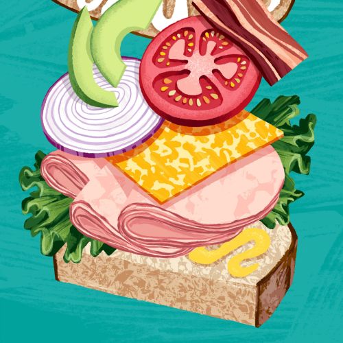 Hand drawn sandwich illustration
