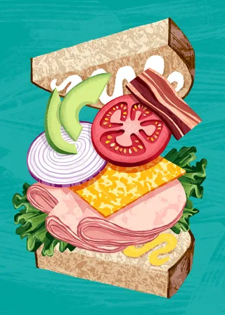 Hand drawn sandwich illustration