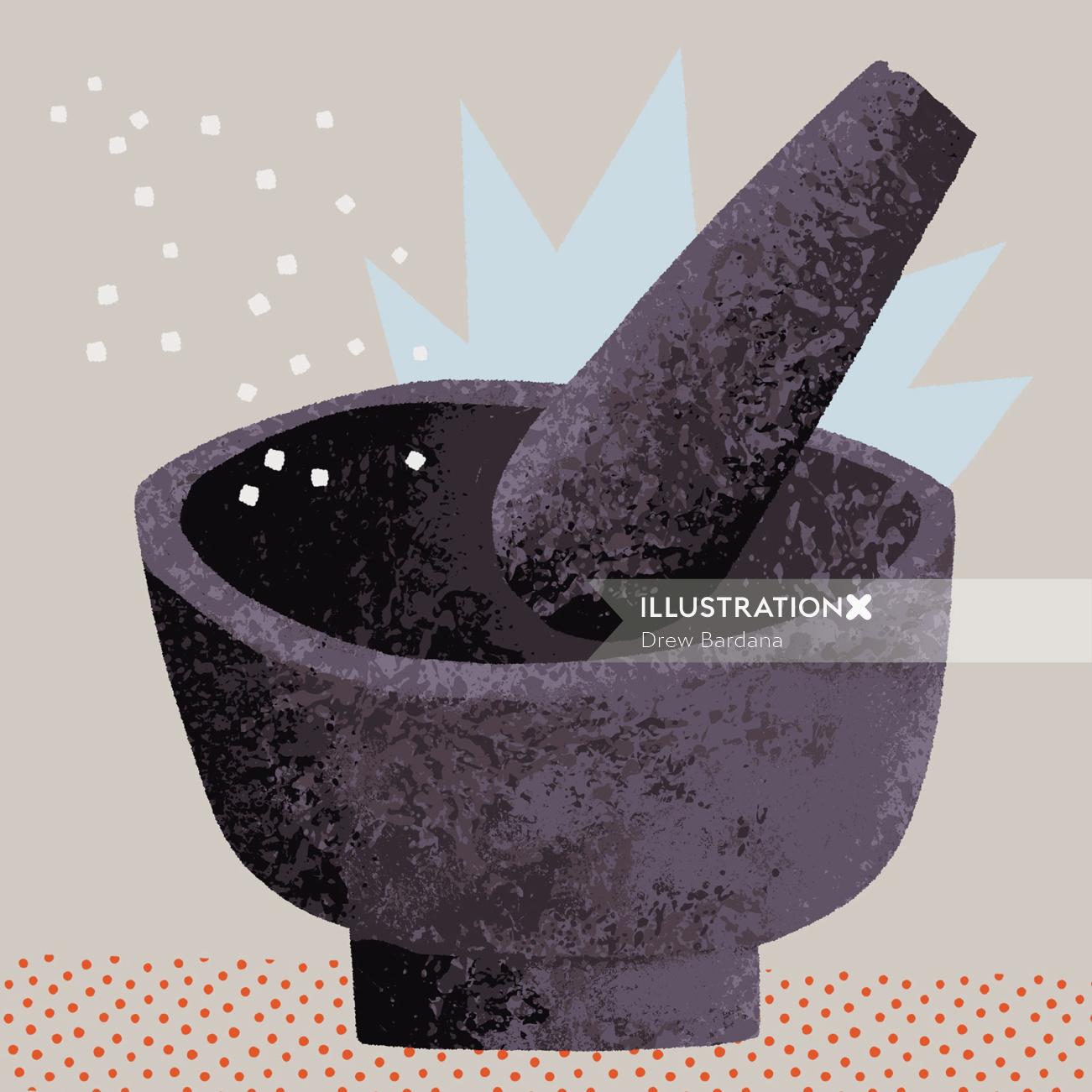 Graphic Mortar and Pestle