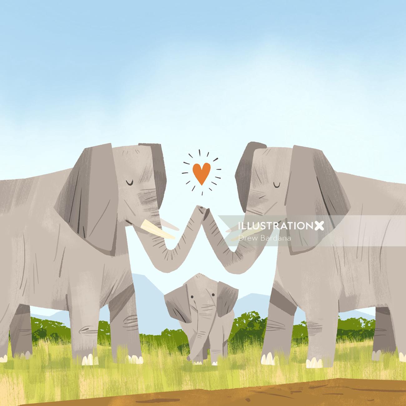 familia de elefantes