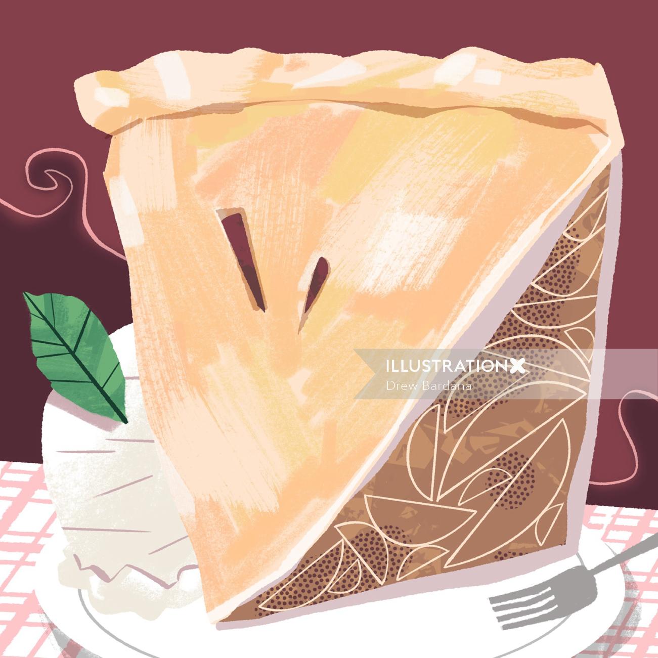 Comida e bebidas torta de maçã quente