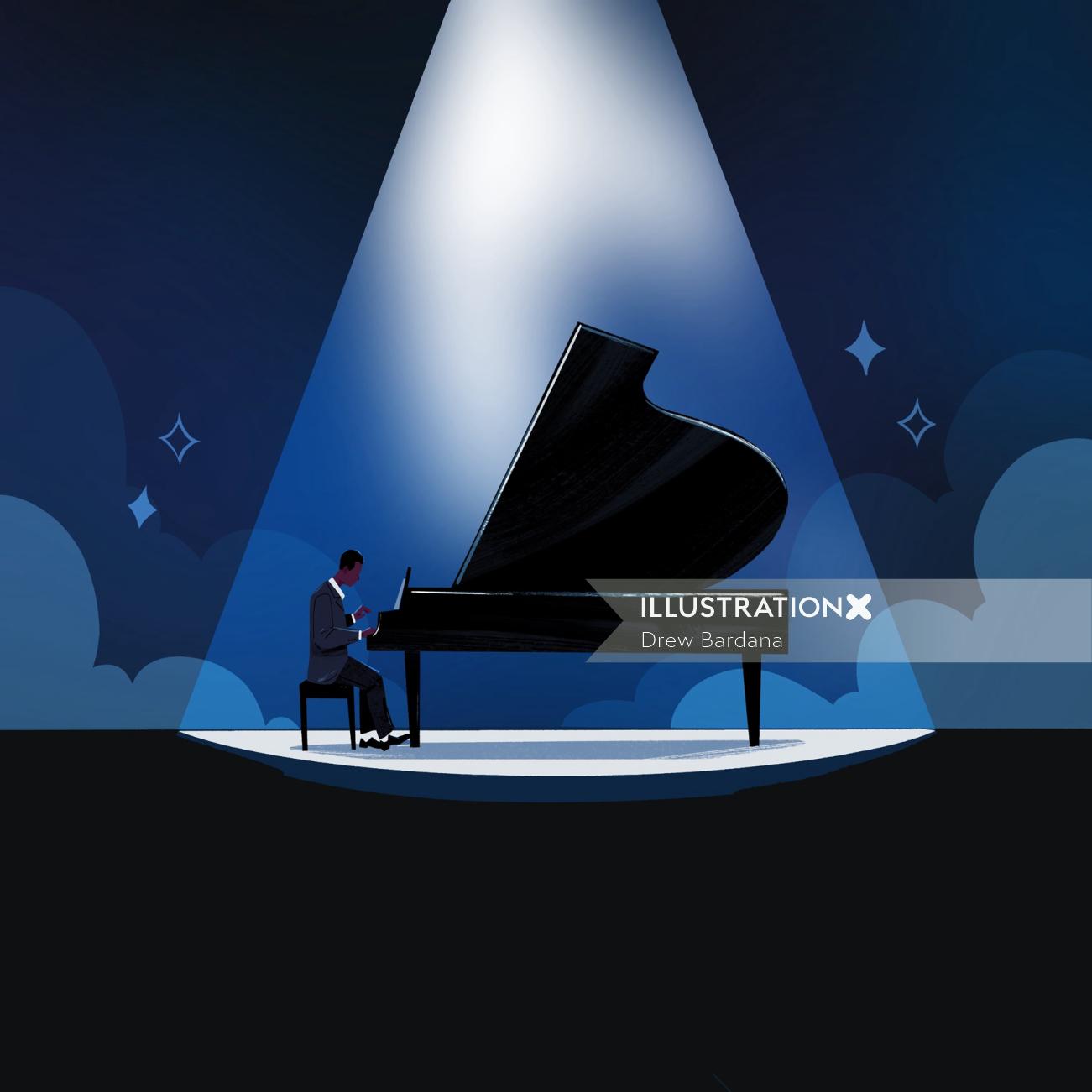 piano, stage, performance, music
