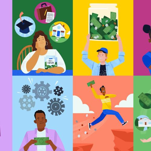 Diverse teens learning and engaging with investing concepts