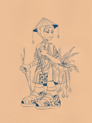 Timeless character design featuring the Vietnamese Áo Dài