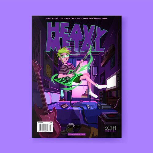 Heavy Metal magazine comic cover created by Duckie The Duck