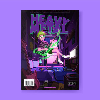 Heavy Metal magazine comic cover created by Duckie The Duck