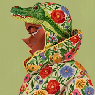 A fashion portrait inspired by the Crocodail theme