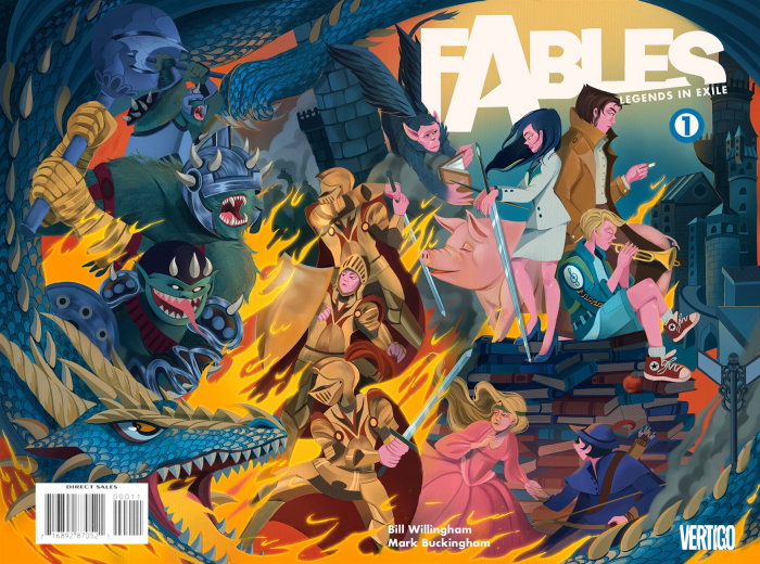 Comic style cover for Fables 1 : Legends in Exile