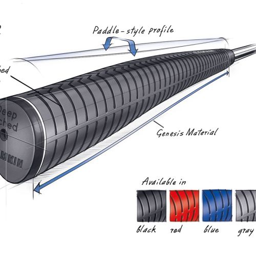 Deep-etched golf grip design illustration by Eberhard Reimann
