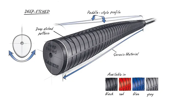 Deep-etched golf grip design illustration by Eberhard Reimann