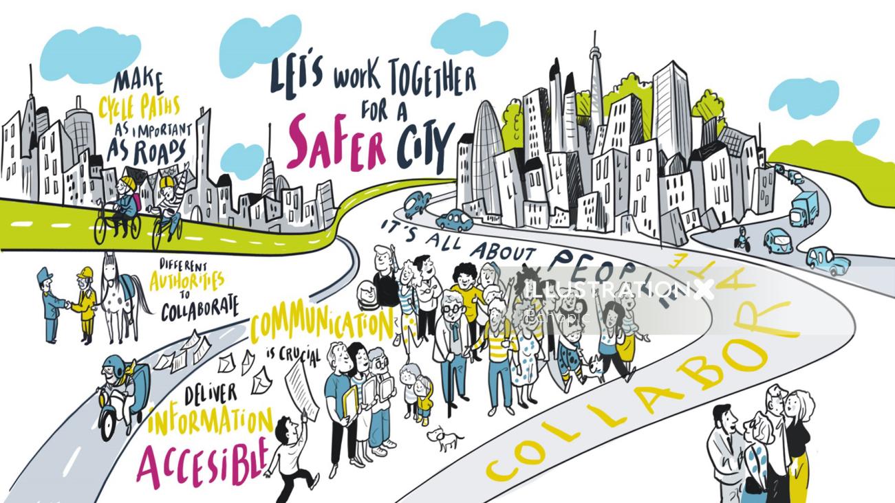 O gráfico permite trabalhar juntos para uma cidade mais segura
