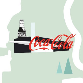 Ilustración de comida y bebida Cocacola

