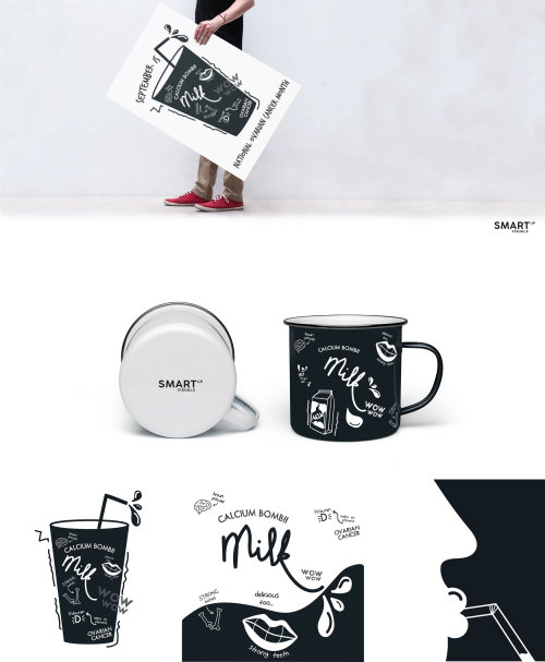 Graphic collage illustration of glass and mugs
