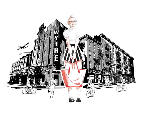 Lifestyle beauty woman at williamsburg
