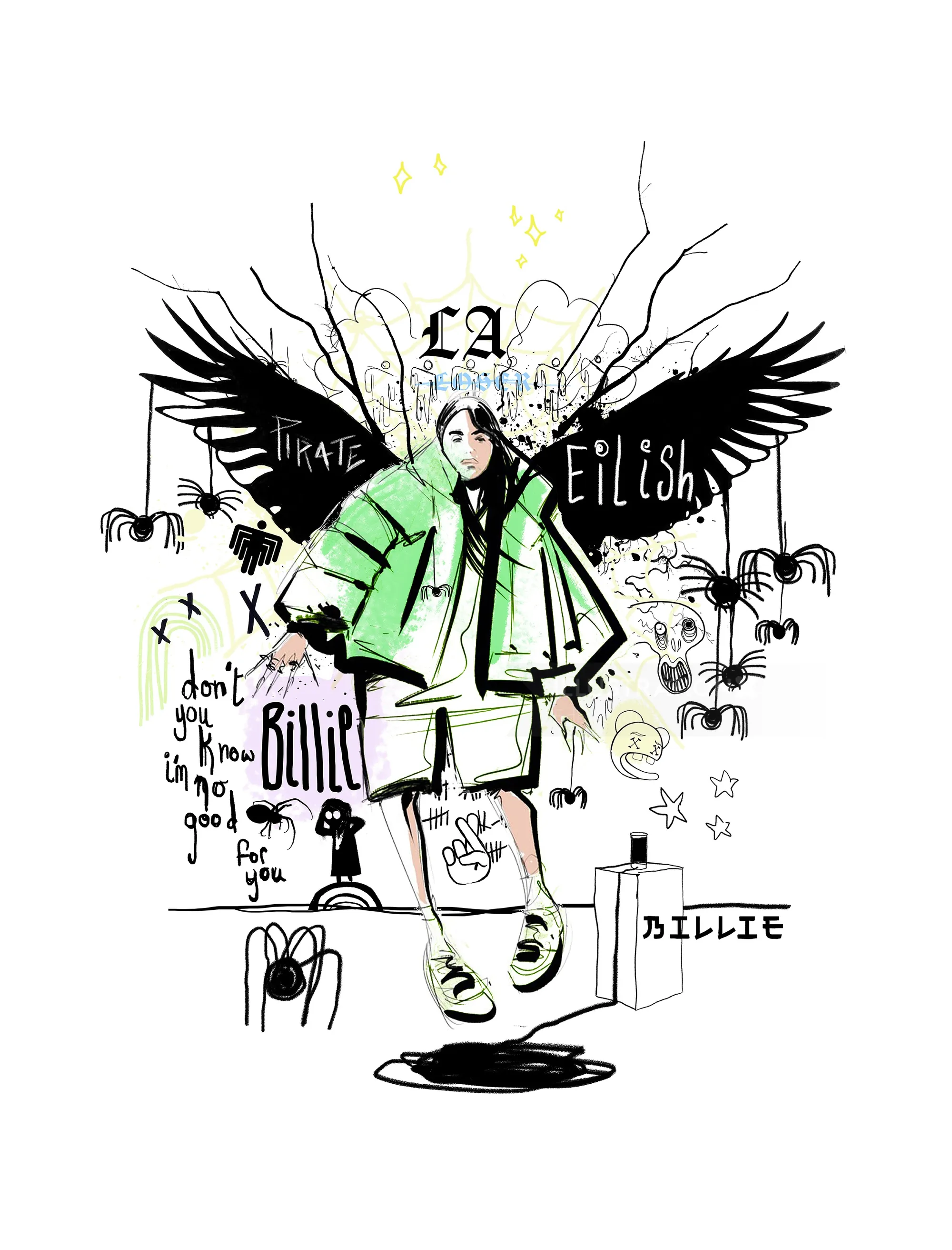 graphic billie eilish portrait
