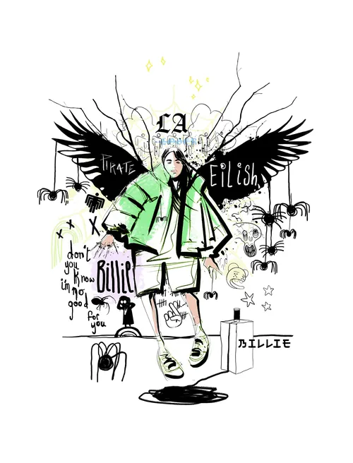 graphic billie eilish portrait
