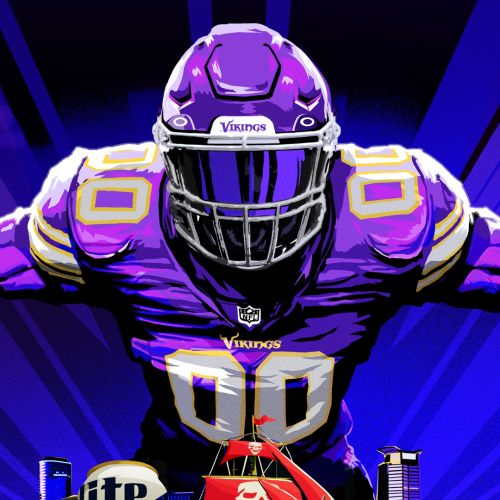 Graphic design of Detroit Lions footballer