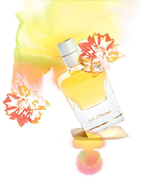 Illustration du parfum Jour d&#39;Hermes pour le magazine Elle Canada