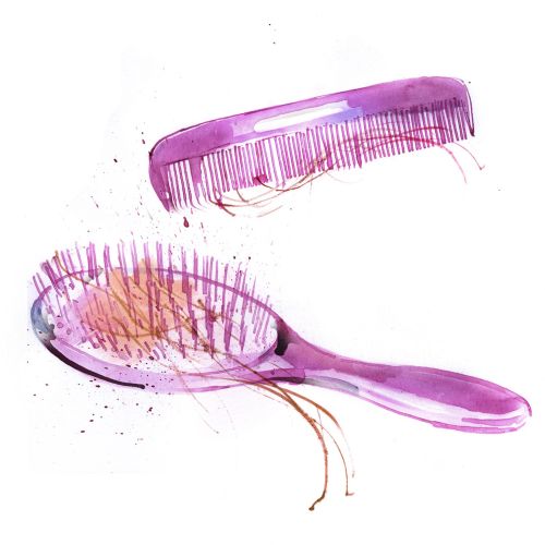 Hair combs watercolour art