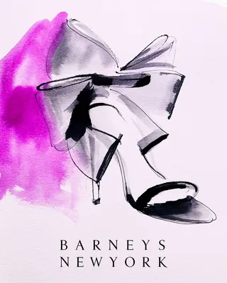 Sketch of a Jimmy Choo high heel with purple watercolor wash by Elise Lee
