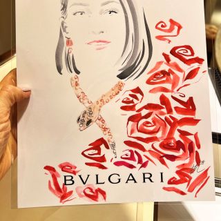 Elise live drawing session at Bulgari