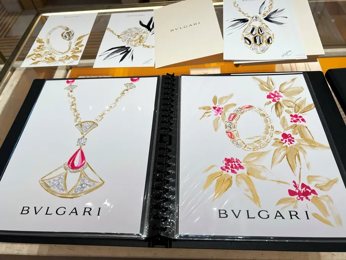 Bvlgari gold jewelry designs with floral and geometric motifs
