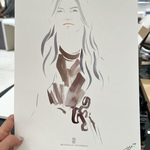 Live drawing event for Brunello Cucinelli guest