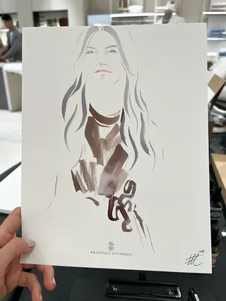 Live drawing event for Brunello Cucinelli guest