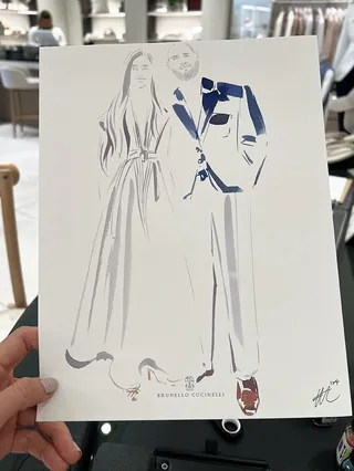 Live drawing experience for Brunello Cucinelli shoppers