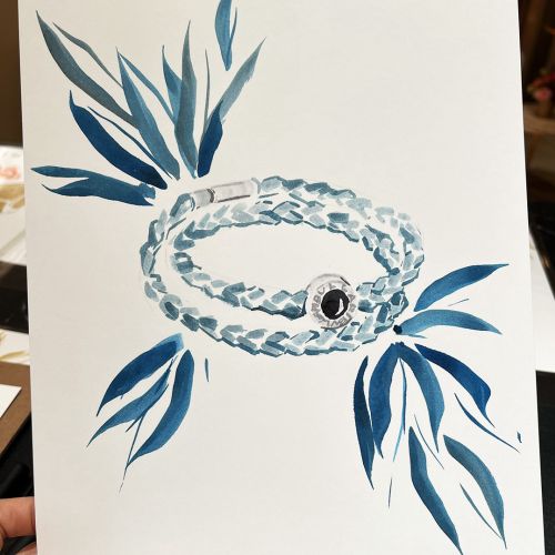 Bulgari bracelet watercolor drawing