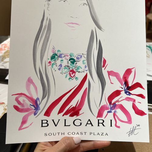 Live drawing showcase of Bulgari guests