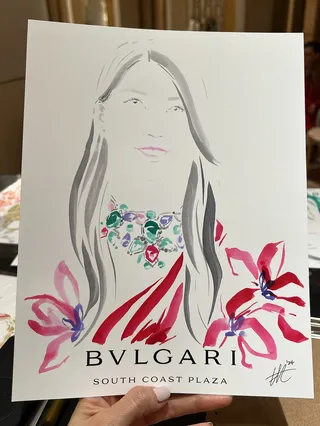 Live drawing showcase of Bulgari guests